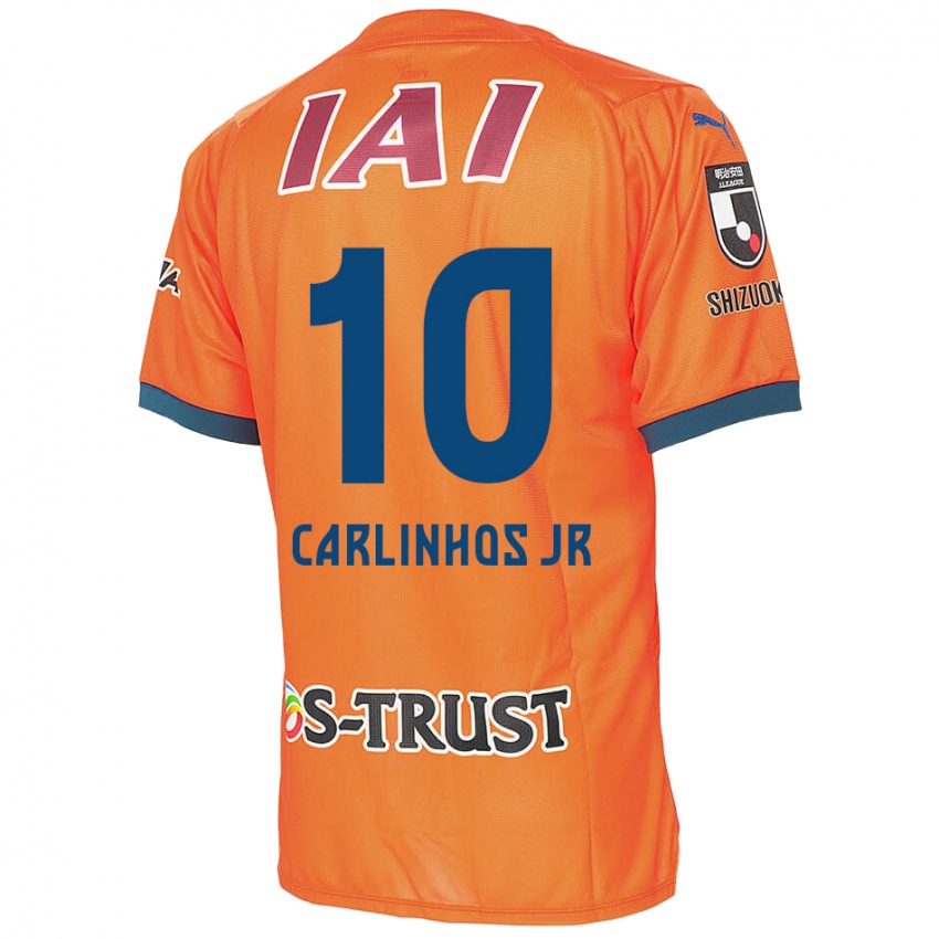 Gyermek Carlinhos Junior #10 Orange Blue Hazai Jersey 2024/25 Mez Póló Ing