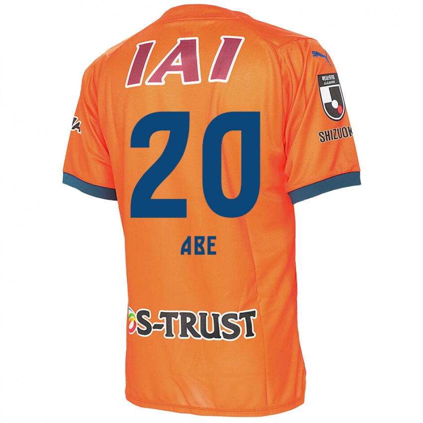 Gyermek Ryoya Abe #20 Orange Blue Hazai Jersey 2024/25 Mez Póló Ing