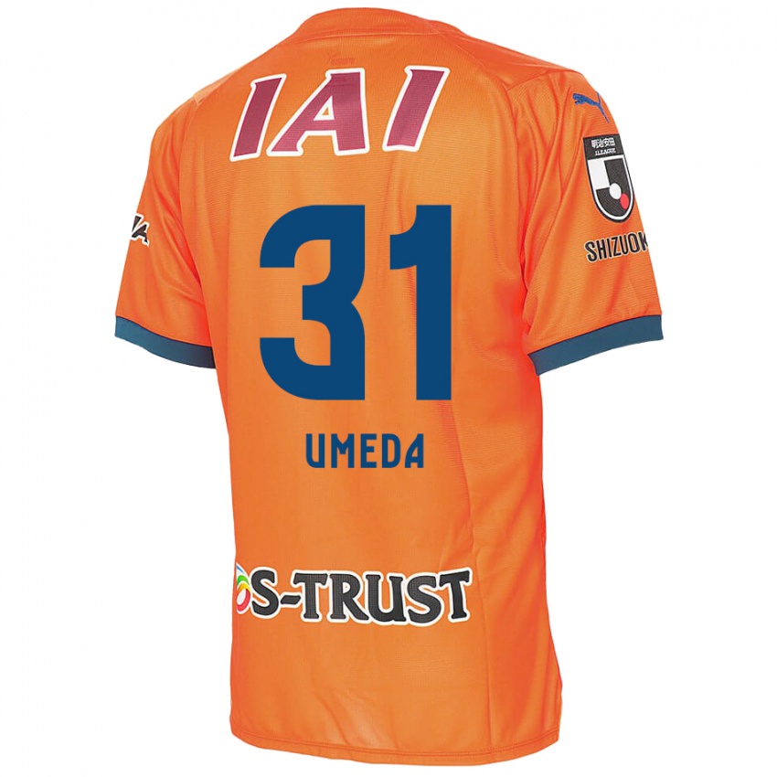 Gyermek Togo Umeda #31 Orange Blue Hazai Jersey 2024/25 Mez Póló Ing