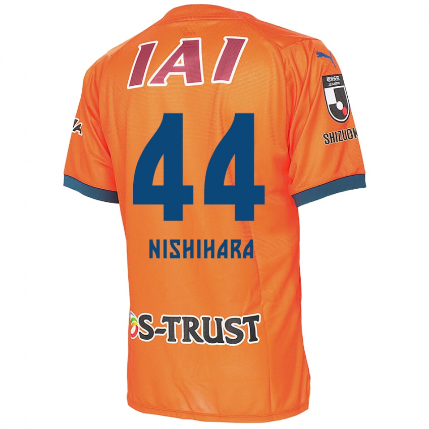 Gyermek Motoki Nishihara #44 Orange Blue Hazai Jersey 2024/25 Mez Póló Ing