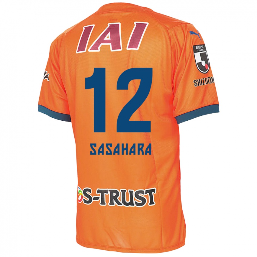 Gyermek Kenshin Sasahara #12 Orange Blue Hazai Jersey 2024/25 Mez Póló Ing