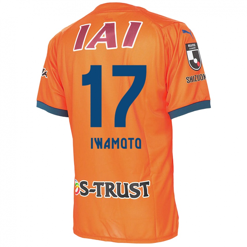 Gyermek Shogo Iwamoto #17 Orange Blue Hazai Jersey 2024/25 Mez Póló Ing