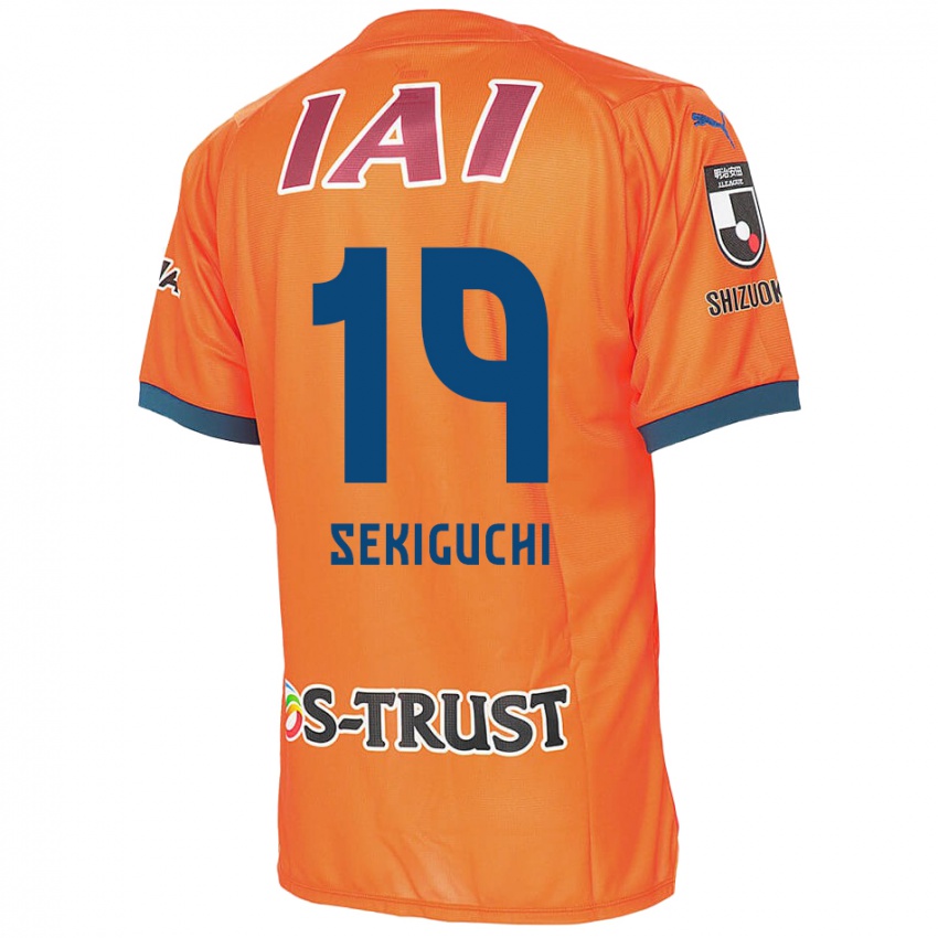 Gyermek Kota Sekiguchi #19 Orange Blue Hazai Jersey 2024/25 Mez Póló Ing