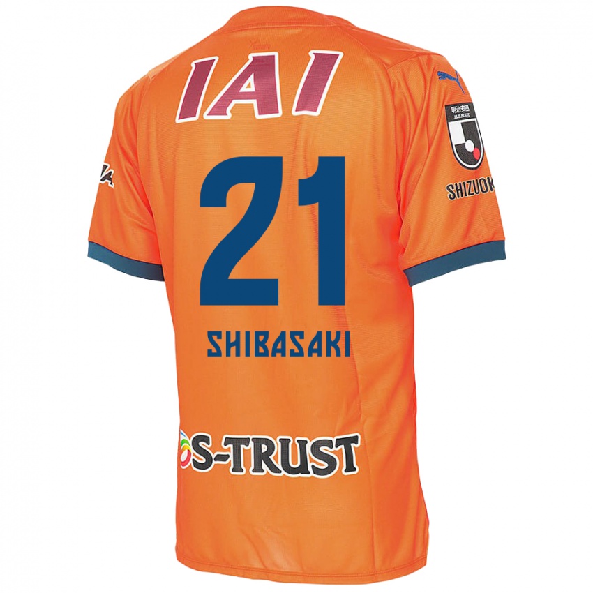 Gyermek Kaito Shibasaki #21 Orange Blue Hazai Jersey 2024/25 Mez Póló Ing