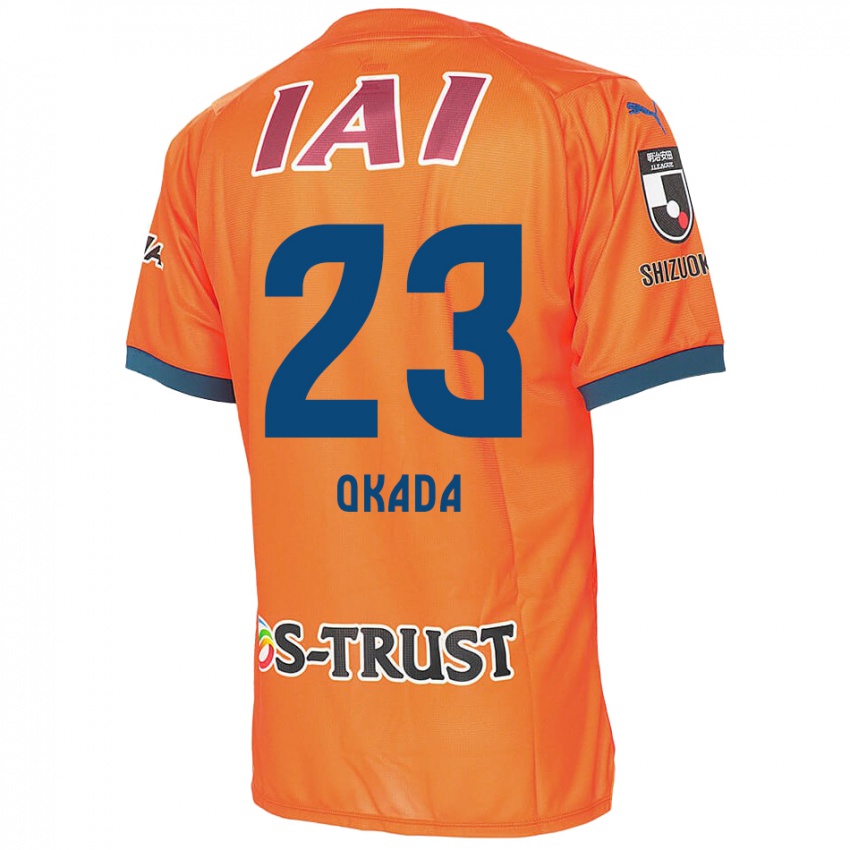 Gyermek Shu Okada #23 Orange Blue Hazai Jersey 2024/25 Mez Póló Ing