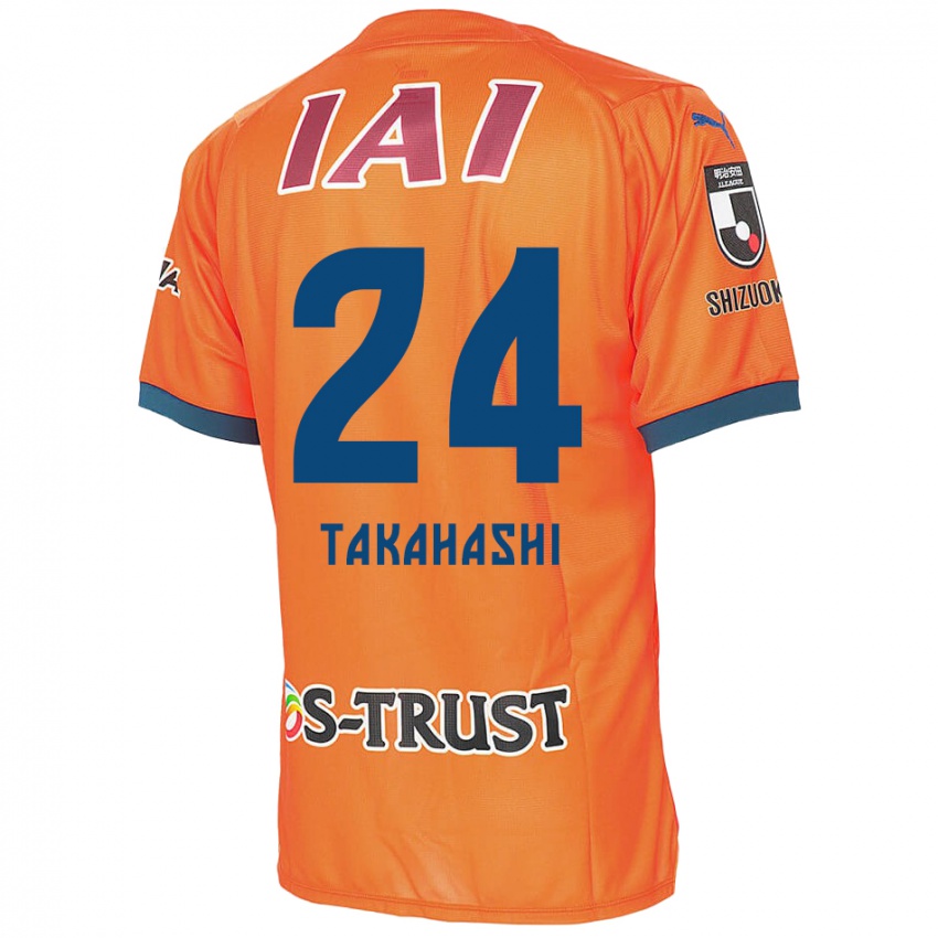 Gyermek Yuzuki Takahashi #24 Orange Blue Hazai Jersey 2024/25 Mez Póló Ing