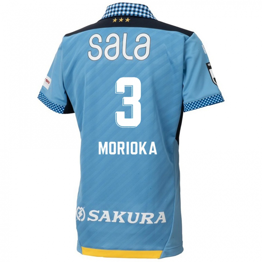 Gyermek Riku Morioka #3 Kék Fekete Hazai Jersey 2024/25 Mez Póló Ing