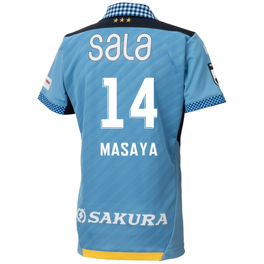 Gyermek Masaya Matsumoto #14 Kék Fekete Hazai Jersey 2024/25 Mez Póló Ing