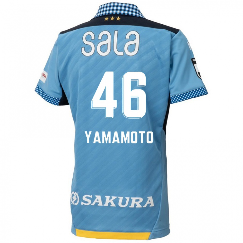 Gyermek Shota Yamamoto #46 Kék Fekete Hazai Jersey 2024/25 Mez Póló Ing