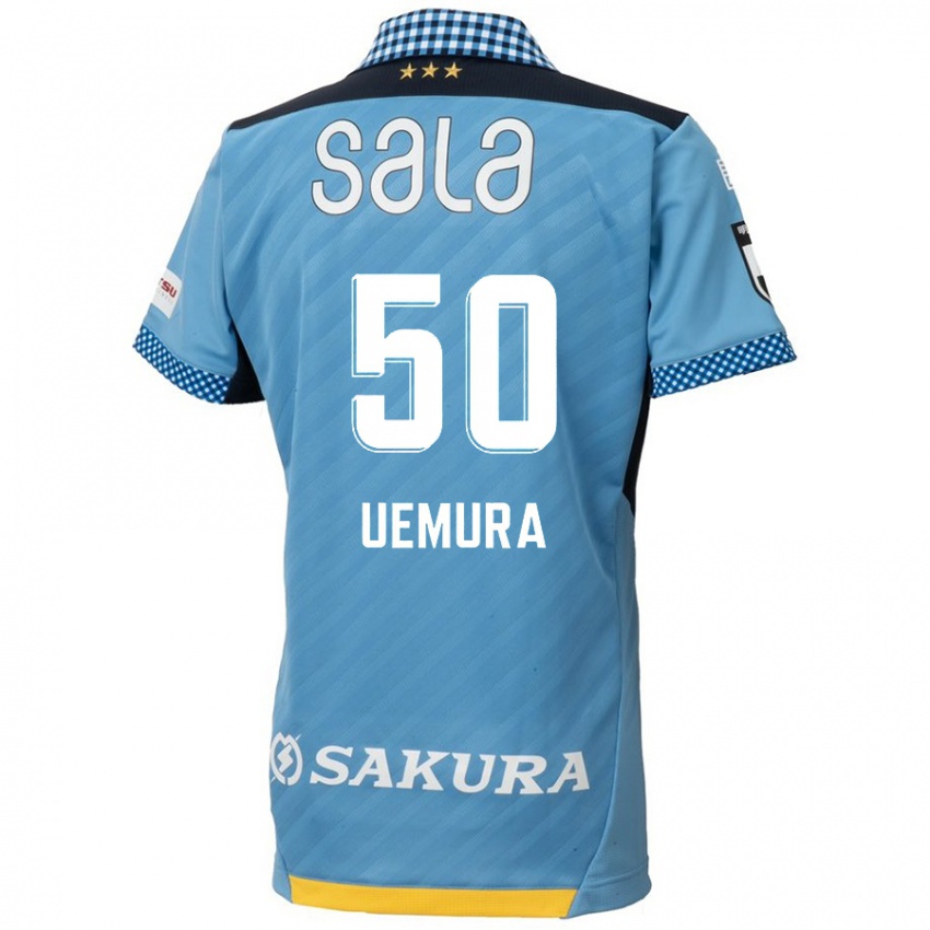 Gyermek Hiroto Uemura #50 Kék Fekete Hazai Jersey 2024/25 Mez Póló Ing