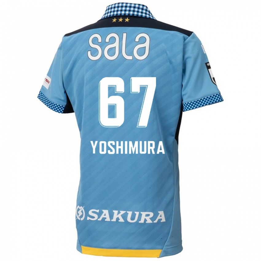 Gyermek Ryusei Yoshimura #67 Kék Fekete Hazai Jersey 2024/25 Mez Póló Ing