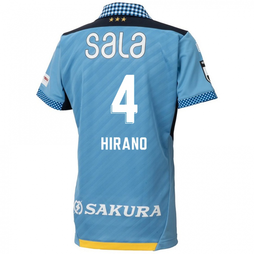 Gyermek Rion Hirano #4 Kék Fekete Hazai Jersey 2024/25 Mez Póló Ing