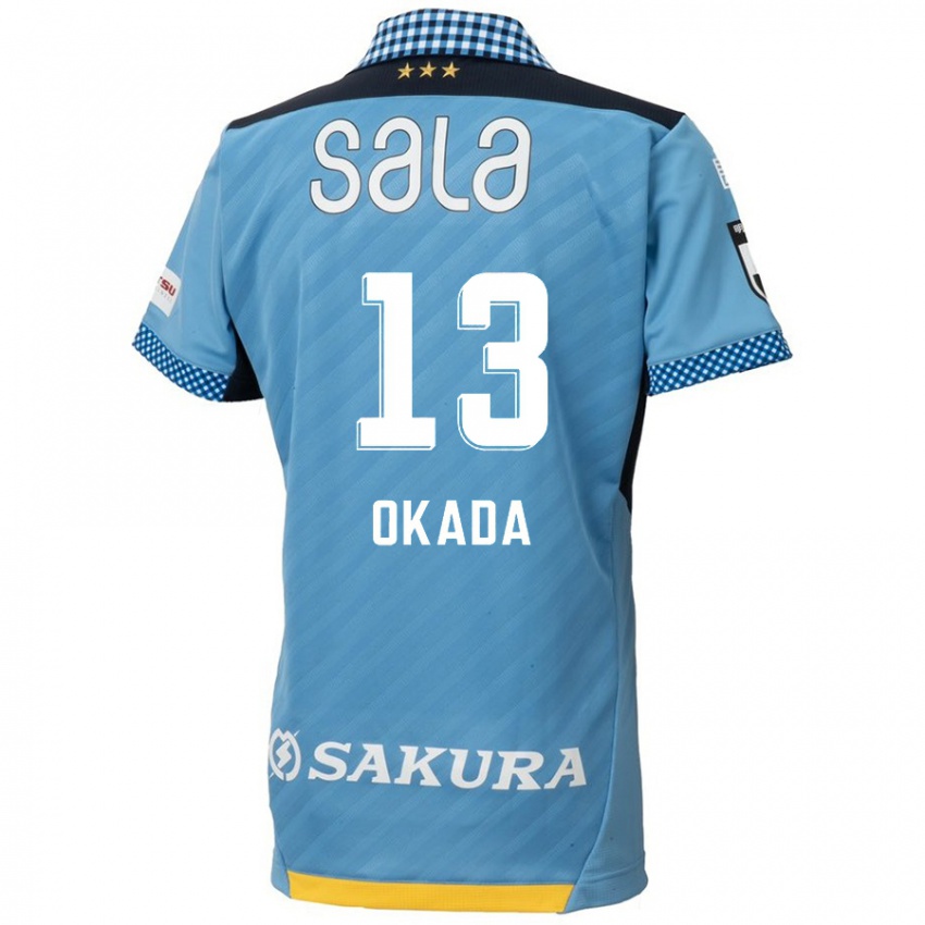 Gyermek Kosei Okada #13 Kék Fekete Hazai Jersey 2024/25 Mez Póló Ing