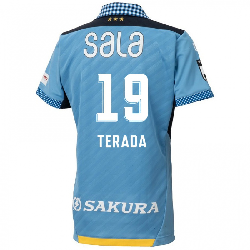 Gyermek Akihiko Terada #19 Kék Fekete Hazai Jersey 2024/25 Mez Póló Ing