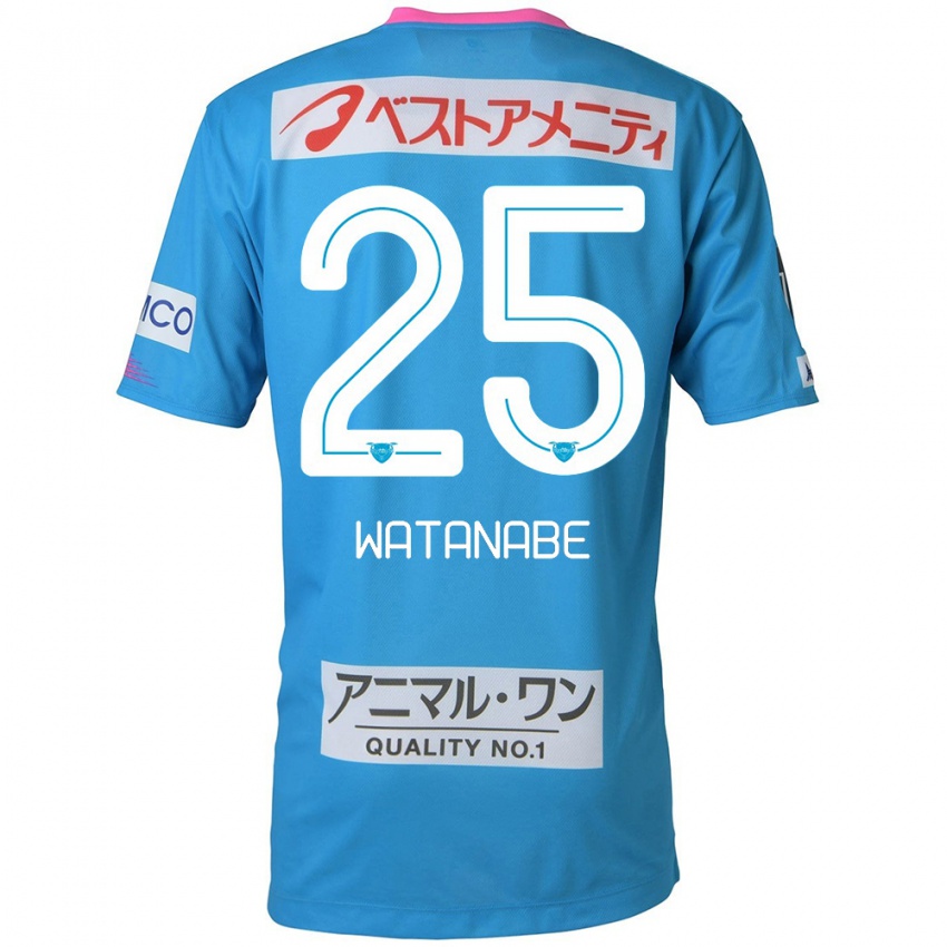 Gyermek Ryohei Watanabe #25 Kék Rózsaszín Hazai Jersey 2024/25 Mez Póló Ing