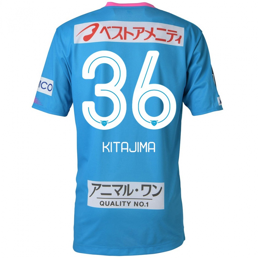 Gyermek Fumiya Kitajima #36 Kék Rózsaszín Hazai Jersey 2024/25 Mez Póló Ing