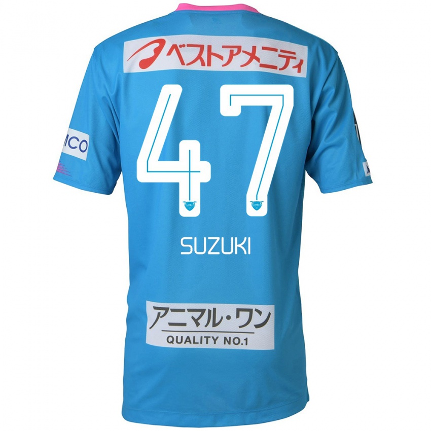 Gyermek Daichi Suzuki #47 Kék Rózsaszín Hazai Jersey 2024/25 Mez Póló Ing