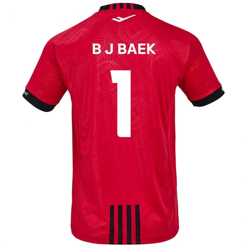 Gyermek Jong-Beom Baek #1 Piros Fekete Hazai Jersey 2024/25 Mez Póló Ing