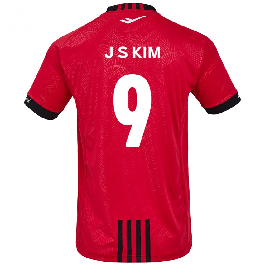 Gyermek Shin-Jin Kim #9 Piros Fekete Hazai Jersey 2024/25 Mez Póló Ing