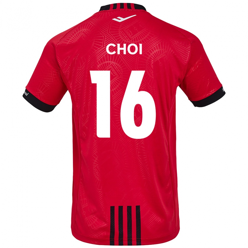 Gyermek Jun Choi #16 Piros Fekete Hazai Jersey 2024/25 Mez Póló Ing