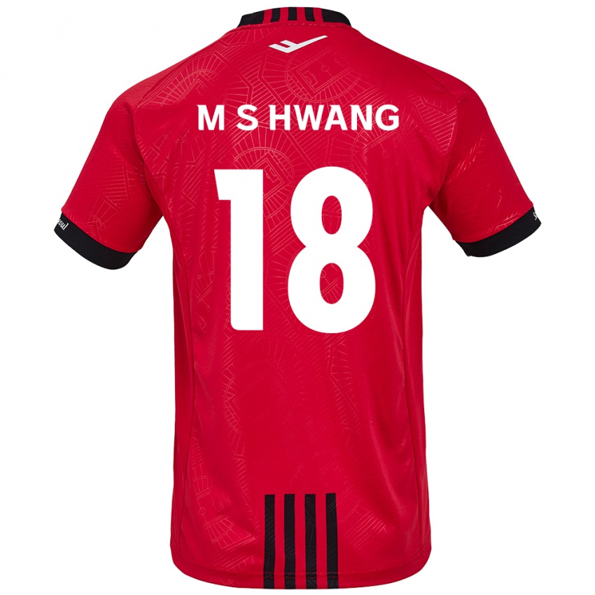 Gyermek Seong-Min Hwang #18 Piros Fekete Hazai Jersey 2024/25 Mez Póló Ing