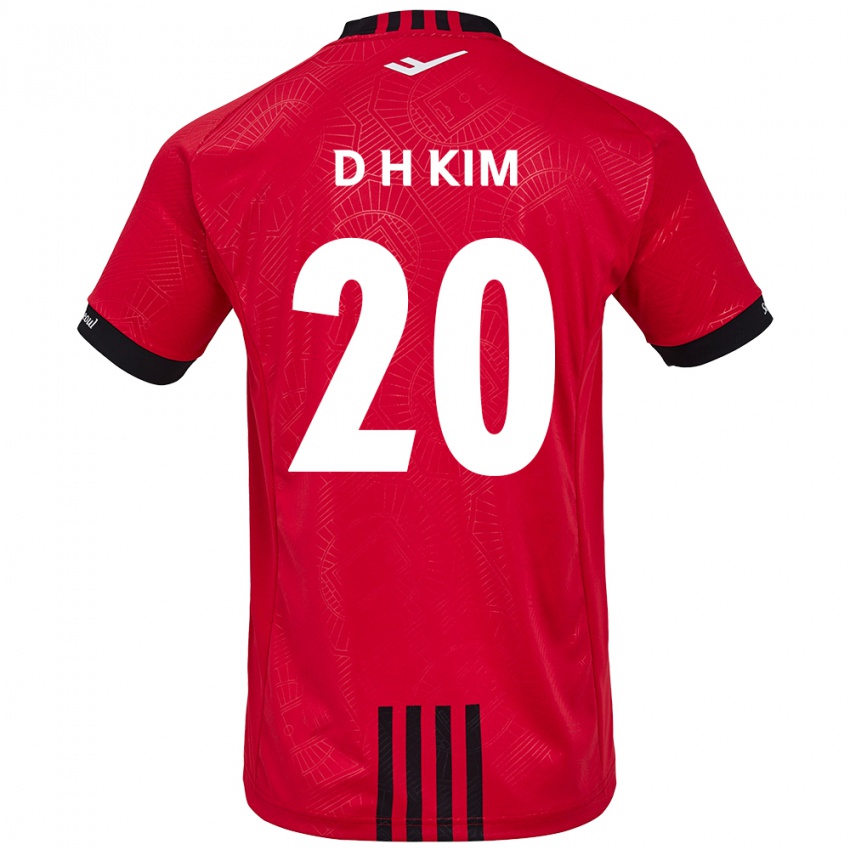 Gyermek Hyeon-Deok Kim #20 Piros Fekete Hazai Jersey 2024/25 Mez Póló Ing