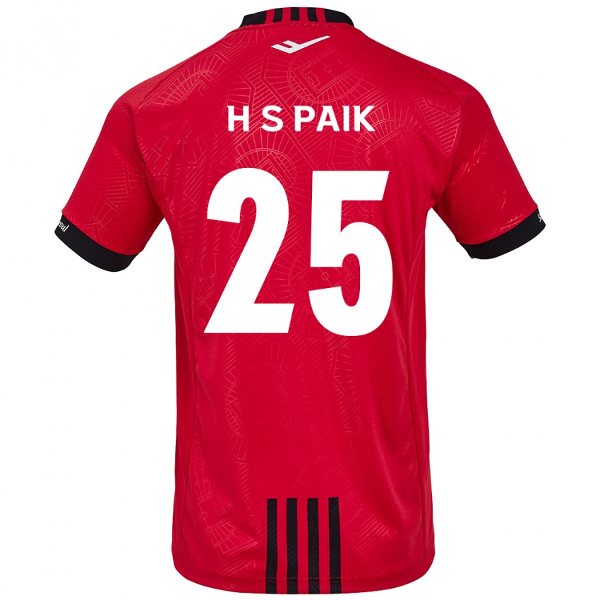 Gyermek Sang-Hoon Paik #25 Piros Fekete Hazai Jersey 2024/25 Mez Póló Ing