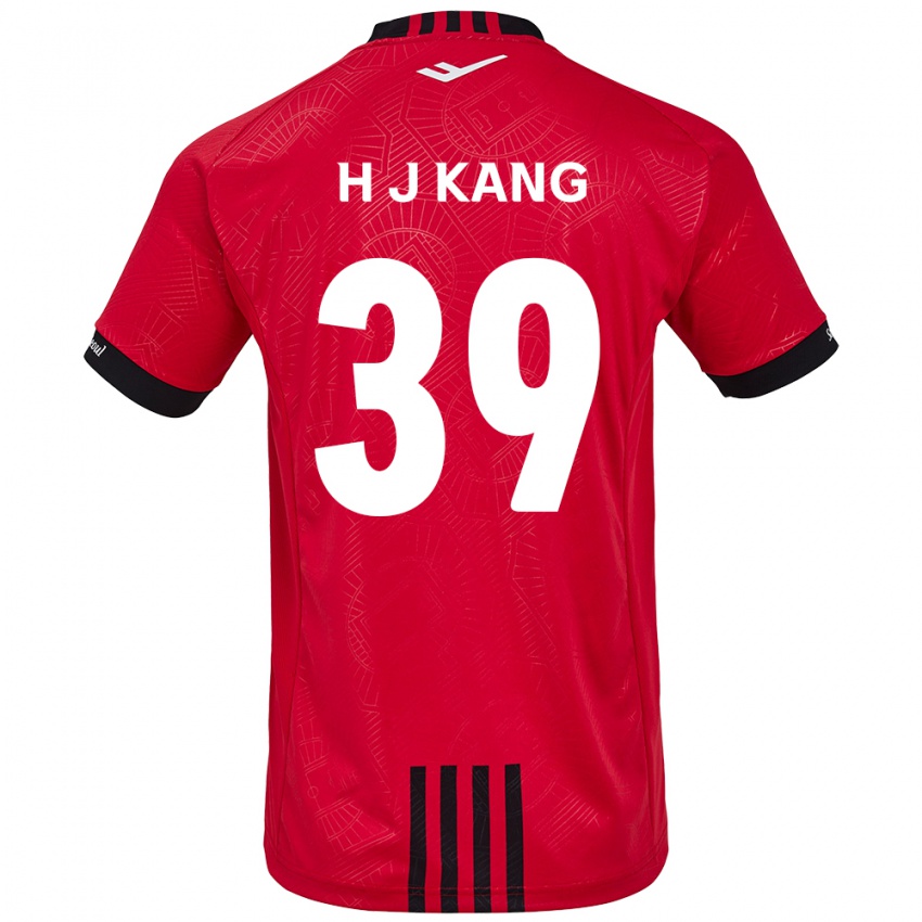 Gyermek Ju-Hyeok Kang #39 Piros Fekete Hazai Jersey 2024/25 Mez Póló Ing