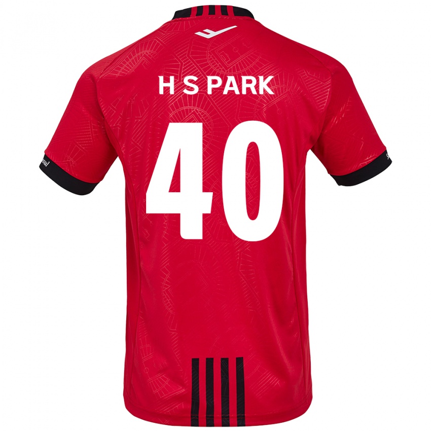 Gyermek Seong-Hun Park #40 Piros Fekete Hazai Jersey 2024/25 Mez Póló Ing