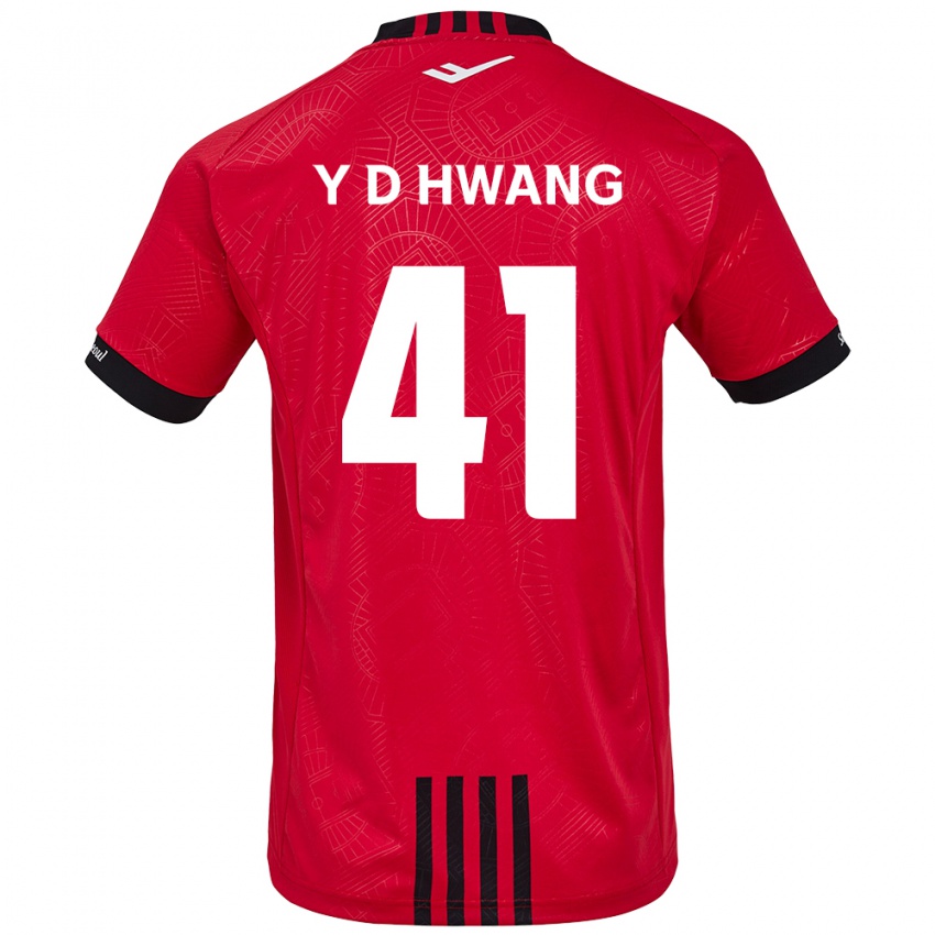 Gyermek Do-Yoon Hwang #41 Piros Fekete Hazai Jersey 2024/25 Mez Póló Ing