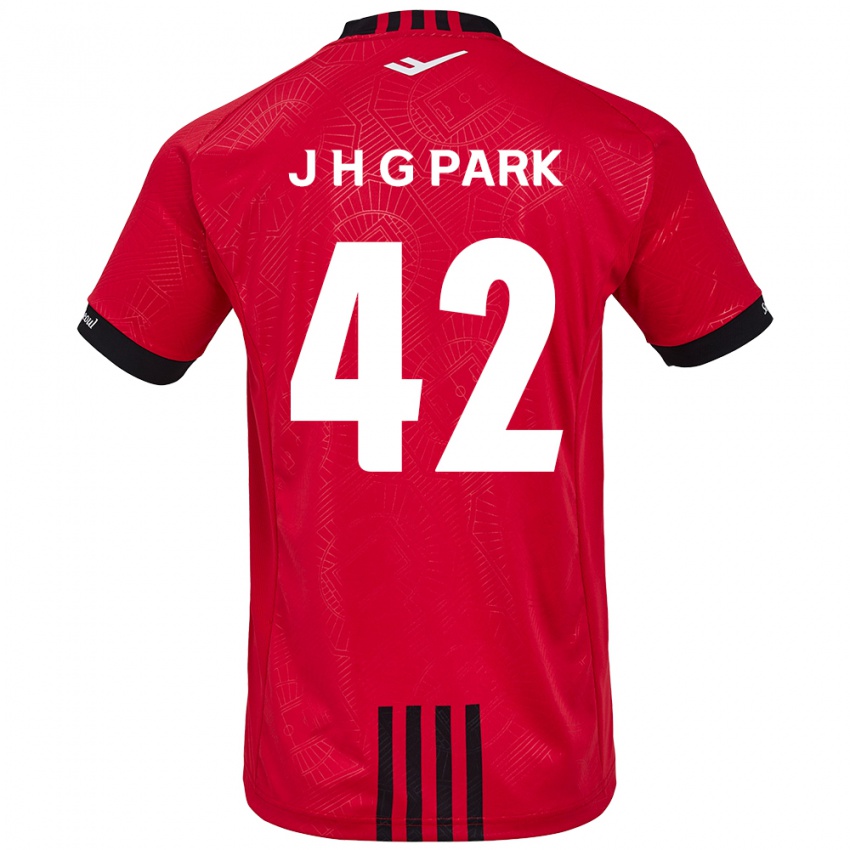 Gyermek Jang Han-Gyeol Park #42 Piros Fekete Hazai Jersey 2024/25 Mez Póló Ing