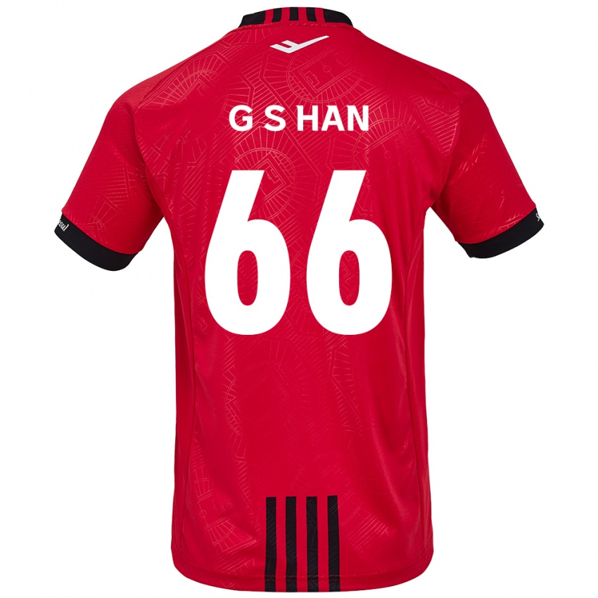 Gyermek Seung-Gyu Han #66 Piros Fekete Hazai Jersey 2024/25 Mez Póló Ing