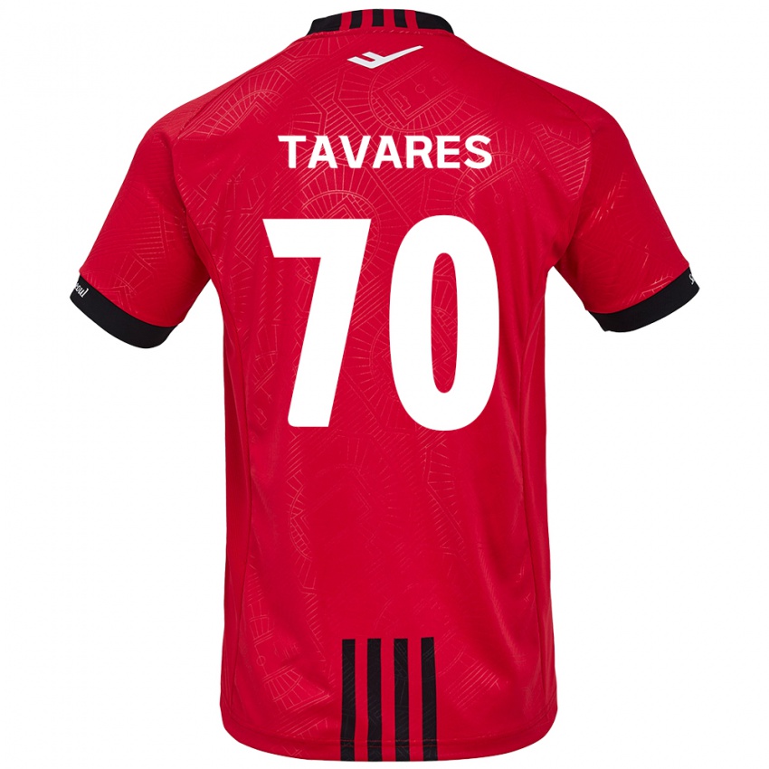 Gyermek Ronaldo Tavares #70 Piros Fekete Hazai Jersey 2024/25 Mez Póló Ing