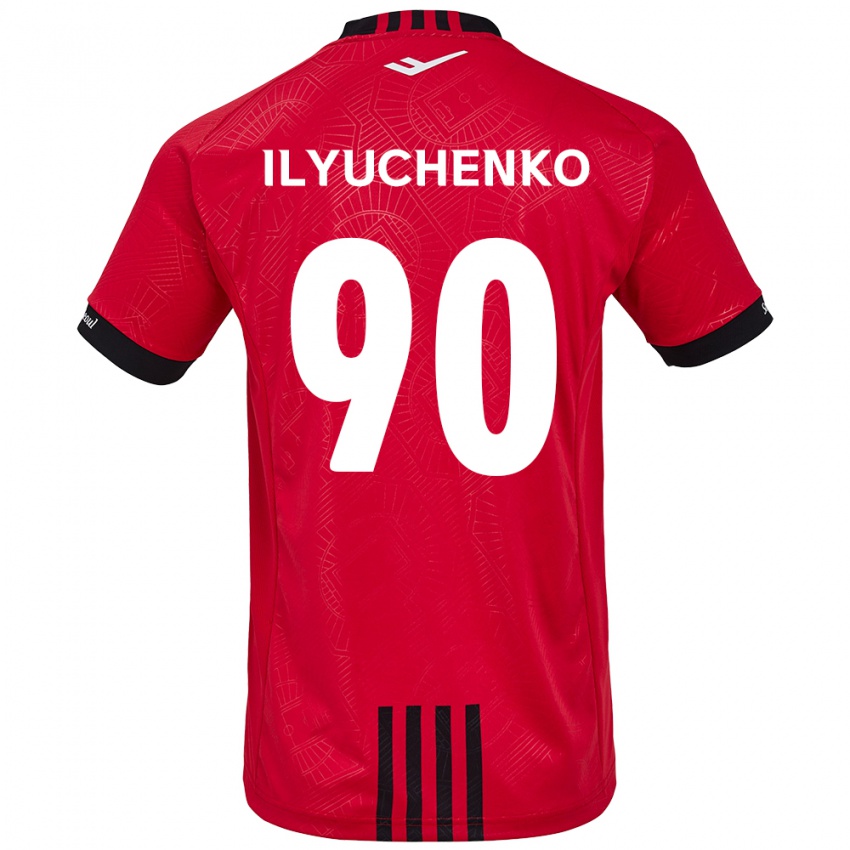 Gyermek Stanislav Ilyuchenko #90 Piros Fekete Hazai Jersey 2024/25 Mez Póló Ing