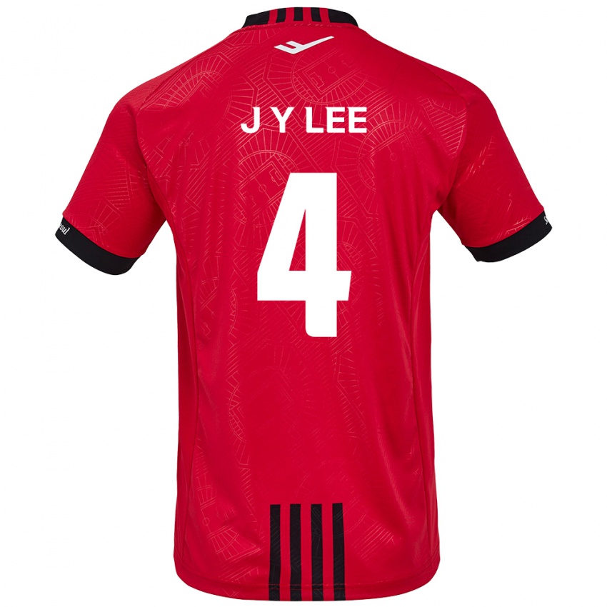 Gyermek Young-Jun Lee #4 Piros Fekete Hazai Jersey 2024/25 Mez Póló Ing