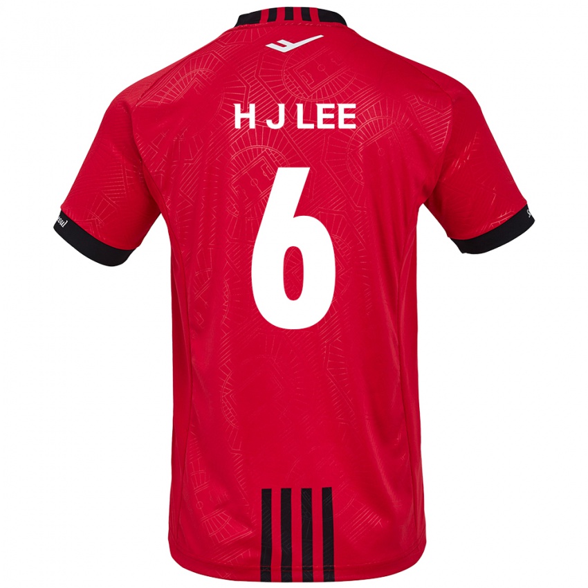 Gyermek Ju-Hwan Lee #6 Piros Fekete Hazai Jersey 2024/25 Mez Póló Ing