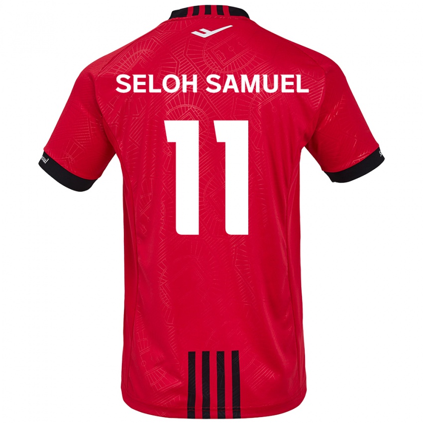 Gyermek Gbato Seloh Samuel #11 Piros Fekete Hazai Jersey 2024/25 Mez Póló Ing