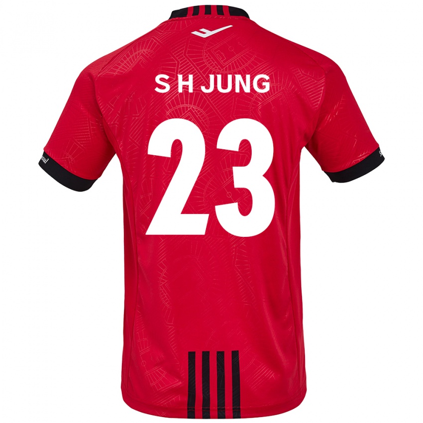 Gyermek Hyeon-Soo Jung #23 Piros Fekete Hazai Jersey 2024/25 Mez Póló Ing