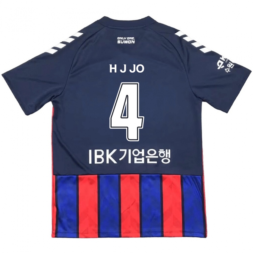 Gyermek Jun-Hyun Jo #4 Kék Piros Hazai Jersey 2024/25 Mez Póló Ing