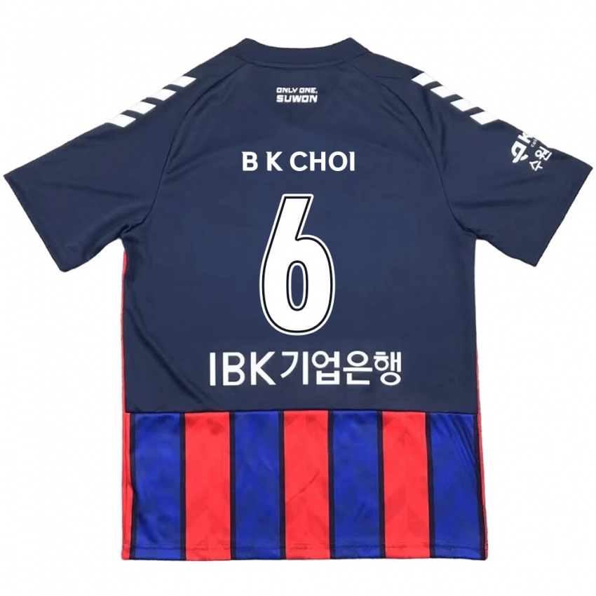 Gyermek Kyu-Baek Choi #6 Kék Piros Hazai Jersey 2024/25 Mez Póló Ing