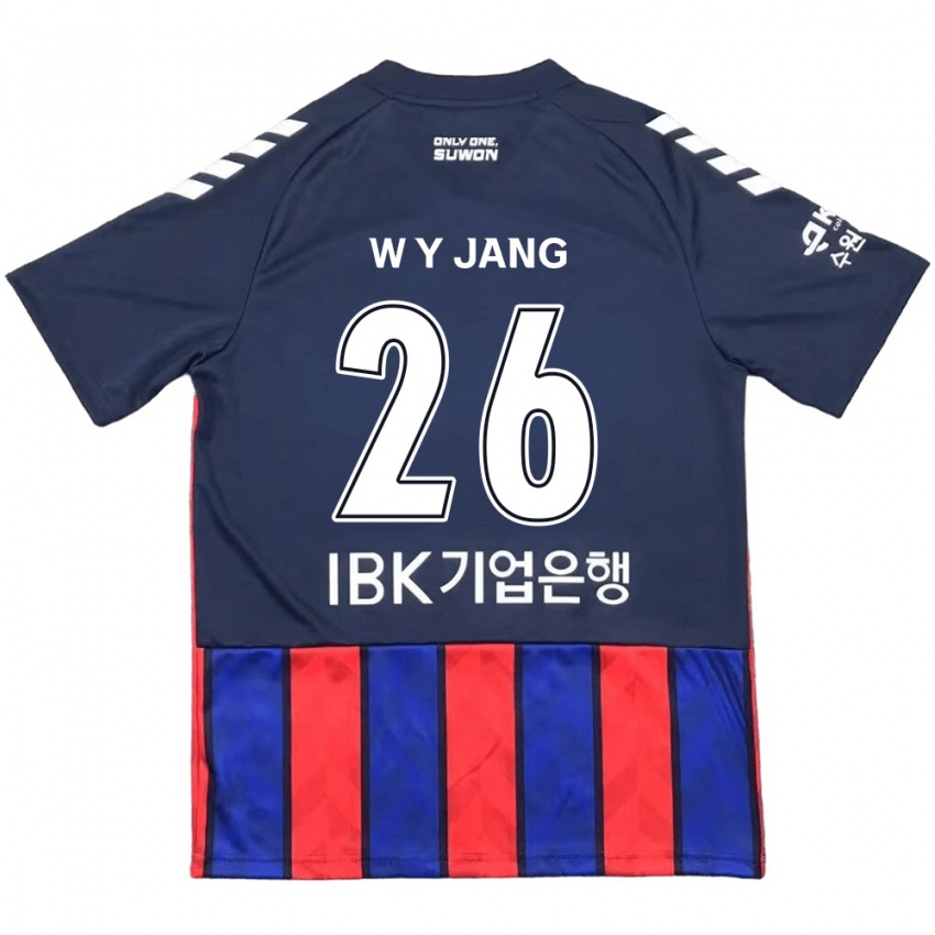 Gyermek Young-Woo Jang #26 Kék Piros Hazai Jersey 2024/25 Mez Póló Ing