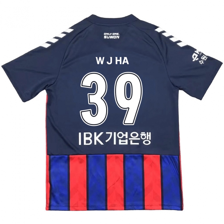 Gyermek Jung-Woo Ha #39 Kék Piros Hazai Jersey 2024/25 Mez Póló Ing