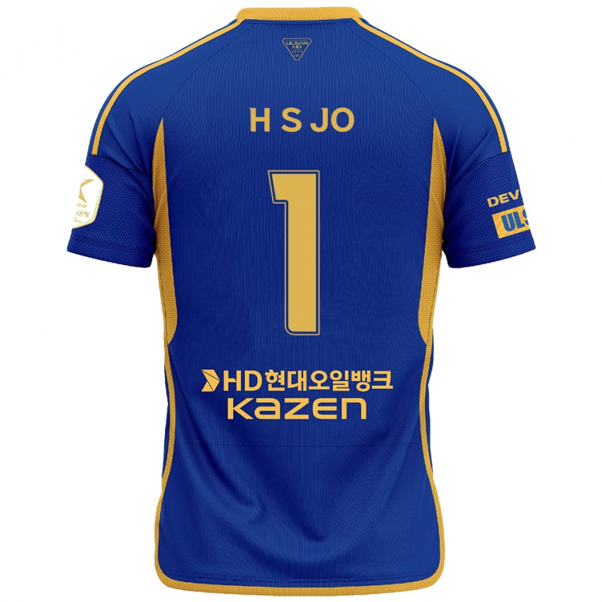 Gyermek Su-Hyeok Jo #1 Kék Sárga Hazai Jersey 2024/25 Mez Póló Ing