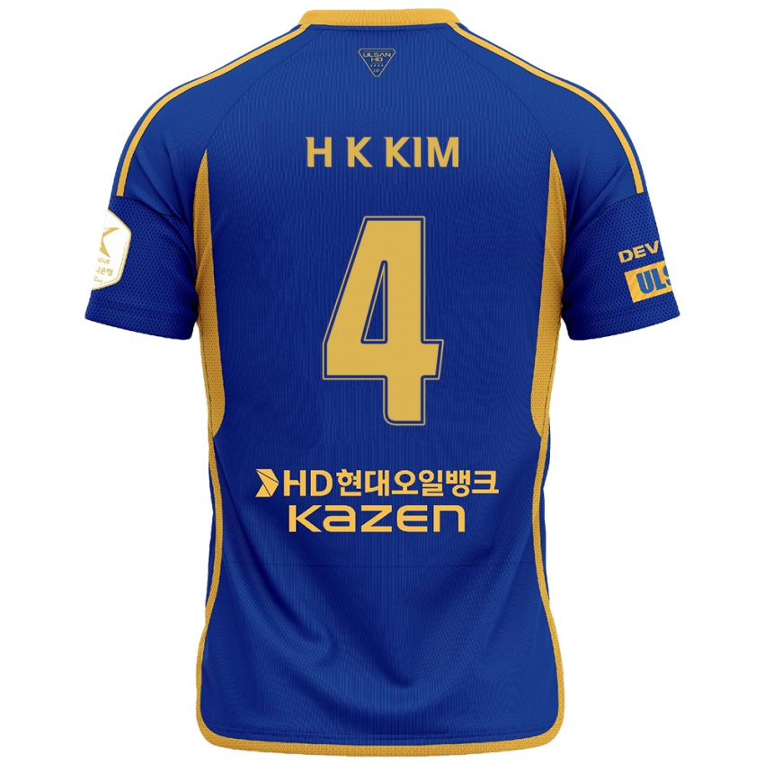 Gyermek Kee-Hee Kim #4 Kék Sárga Hazai Jersey 2024/25 Mez Póló Ing