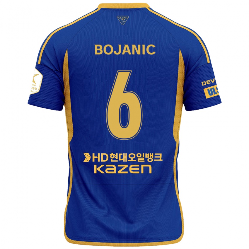 Gyermek Darijan Bojanic #6 Kék Sárga Hazai Jersey 2024/25 Mez Póló Ing