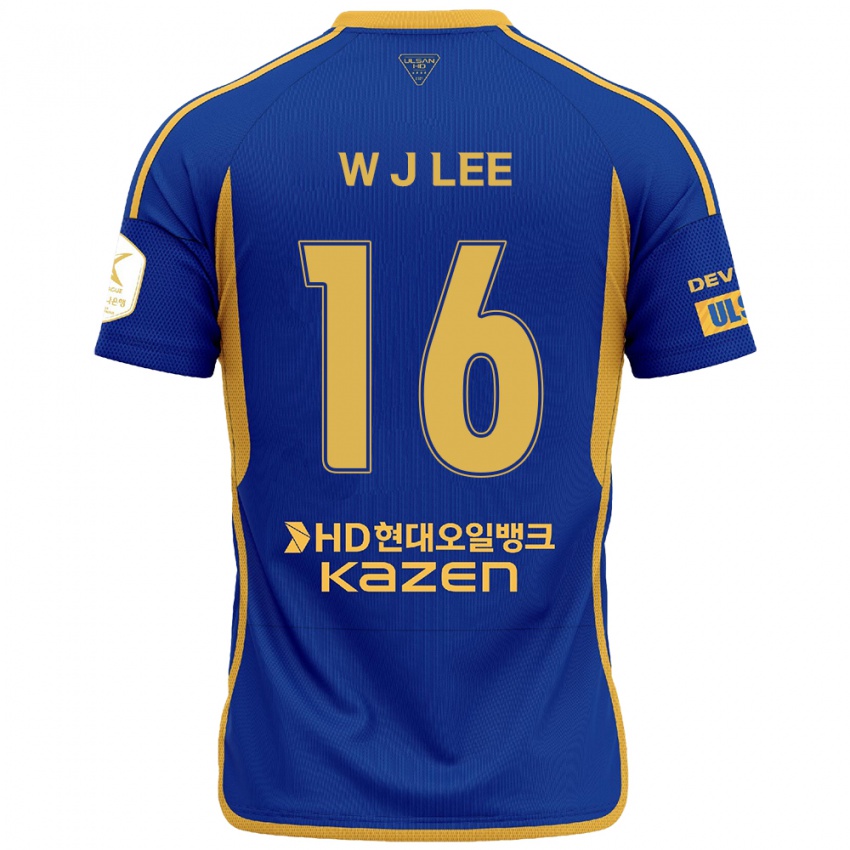 Gyermek Jae-Wook Lee #16 Kék Sárga Hazai Jersey 2024/25 Mez Póló Ing