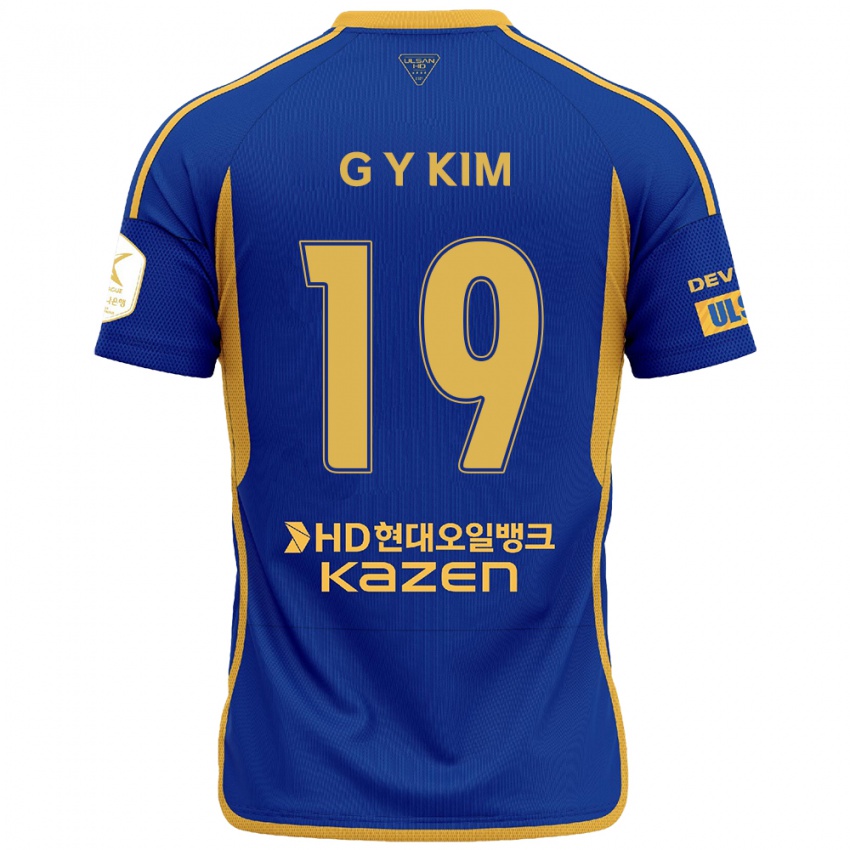 Gyermek Young-Gwon Kim #19 Kék Sárga Hazai Jersey 2024/25 Mez Póló Ing