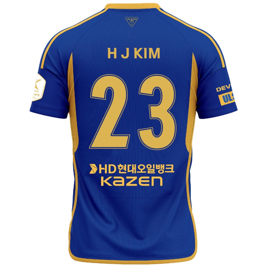 Gyermek Ju-Hwan Kim #23 Kék Sárga Hazai Jersey 2024/25 Mez Póló Ing