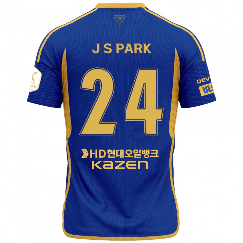 Gyermek Sang-Jun Park #24 Kék Sárga Hazai Jersey 2024/25 Mez Póló Ing