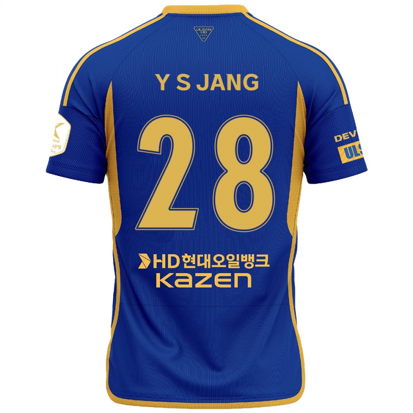 Gyermek See-Young Jang #28 Kék Sárga Hazai Jersey 2024/25 Mez Póló Ing